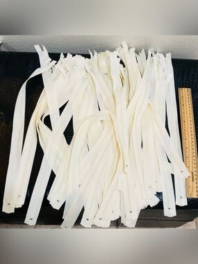 48 NWOT Bulk Linen Zippers‎ ~16” - Lot of Separating Zippers